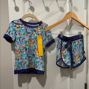 Bluey ice cream Bamboo Daywear shorts set size 12-18 months NWT